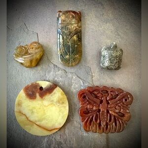 Assorted Carved Jade Pendants